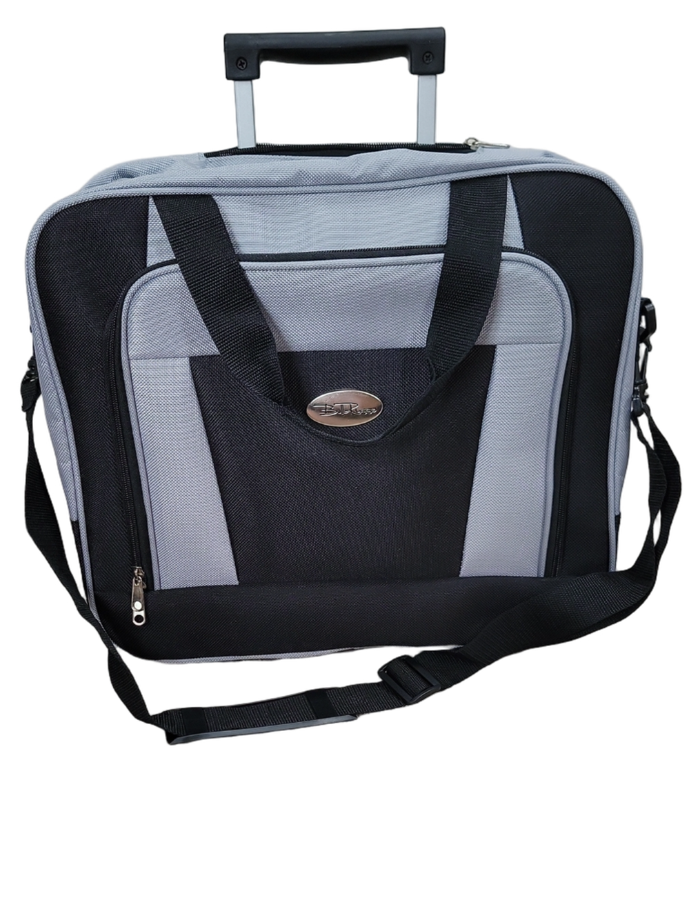 Bella Russo Laptop Travel Luggage Black Gray Bag Wheels Shoulder Carry Bag NWOT
